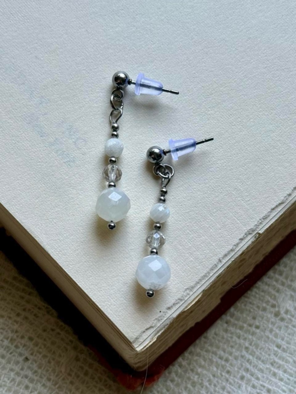Moonstone Crystal Dangle Earrings